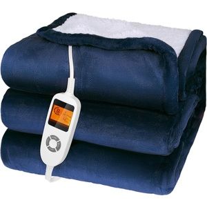 Heated Blanket Electric Throw, Electric Blanket Flannel & Sherpa Fast Heat